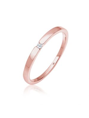 Ring Verlobungsring Klassiker Diamant (0.015 Ct.)Silber Elli DIAMONDS Rosegold
