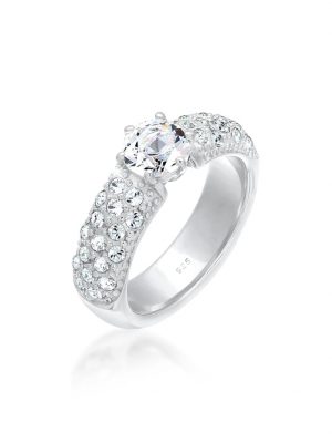 Ring Verlobungsring Kristalle 925 Silber Elli Premium Silber