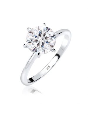 Ring Verlobungsring Kristalle 925 Silber Elli Silber