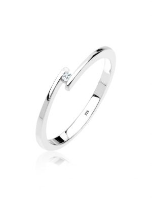 Ring Verlobungsring Solitär Diamant 0.015 Ct.925 Silber Elli DIAMONDS Silber