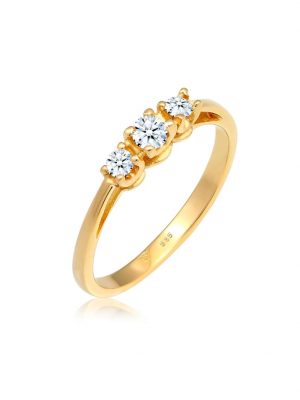 Ring Verlobungsring Trio Diamant 0.23 Ct. 585 Gelbgold Elli DIAMONDS Gold