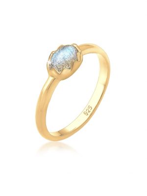 Ring Vintage Labradorit Edelstein 925 Silber Elli Gold