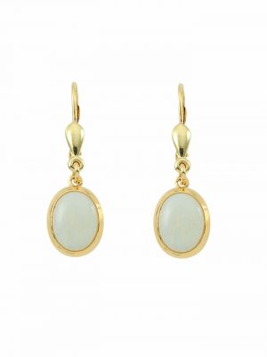 1 Paar 585 Gold Ohrringe / Ohrhänger mit Opal 1001 Diamonds Blau