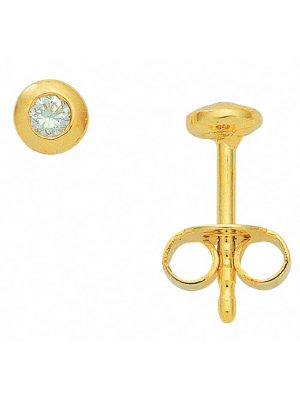 1 Paar 585 Gold Ohrringe / Ohrstecker mit Brillant Ø 4,1 mm 1001 Diamonds Gold