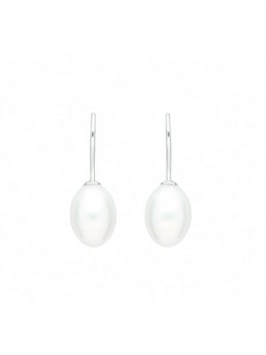 1 Paar 925 Silber Ohrringe / Ohrhänger mit Süßwasser Zuchtperle 1001 Diamonds Silber