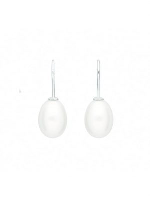 1 Paar 925 Silber Ohrringe / Ohrhänger mit Süßwasser Zuchtperle 1001 Diamonds Silber
