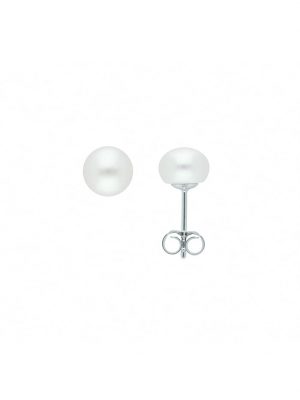 1 Paar 925 Silber Ohrringe / Ohrstecker mit Süßwasser Zuchtperle 1001 Diamonds Silber