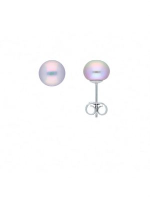 1 Paar 925 Silber Ohrringe / Ohrstecker mit Süßwasser Zuchtperle Ø 8 mm 1001 Diamonds Silber