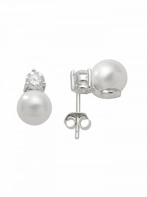 1 Paar 925 Silber Ohrringe / Ohrstecker mit Zirkonia 1001 Diamonds Natur