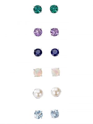 13tlg. Ohrschmuck-Set in Silber 925 Multicolor