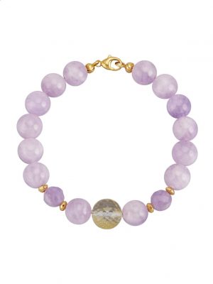 Amethyst-Armband in Silber 925, vergoldet Diemer Farbstein Lila