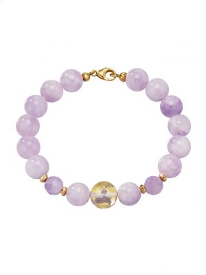 Amethyst-Armband in Silber 925, vergoldet Diemer Farbstein Lila