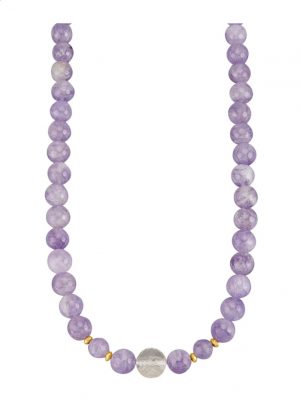 Amethyst-Collier in Silber 925, vergoldet Diemer Farbstein Lila