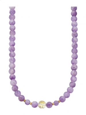 Amethyst-Collier in Silber 925, vergoldet Diemer Farbstein Lila