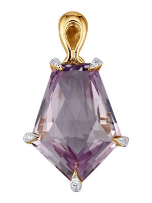 Anhänger mit Ametyst und Diamanten Diemer Farbstein Lila
