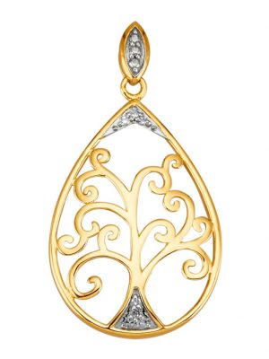 Anhänger mit Diamanten AMY VERMONT Gelbgoldfarben