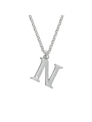 Anhänger mit Kette 925/- Sterling Silber Diamant weiß Diamant 45+3cm Glänzend 0,008ct. Diamonds by Ellen K. Weiß