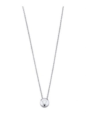 Anhänger mit Kette in Weißgold 585 Diemer Highlights Silberfarben