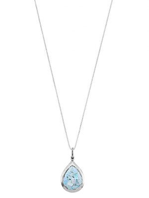 Anhänger mit Kette mit Roman Glass (Patina) Roman Glass Blau