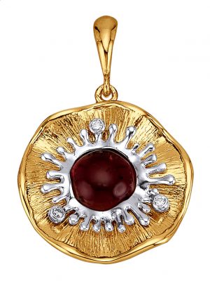 Anhänger mit Turmalin und Diamanten Diemer Farbstein Gelbgoldfarben