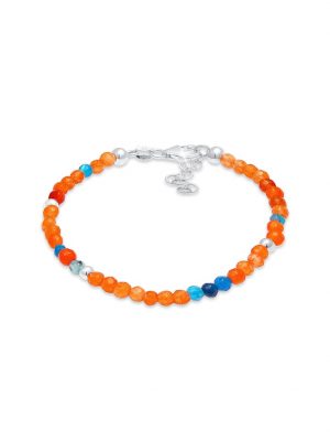 Armband Achat Kugeln Perlen Bunt Beach 925 Silber Nenalina Bunt