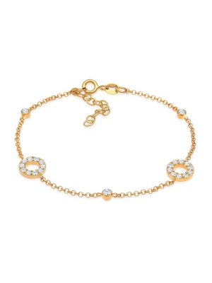 Armband Kristalle Kreise Vintage 925 Silber Elli Gold