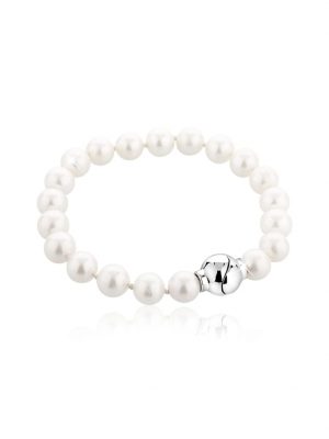Armband Zuchtperle Perle Magnet Verschluß 925 Silber Nenalina Silber