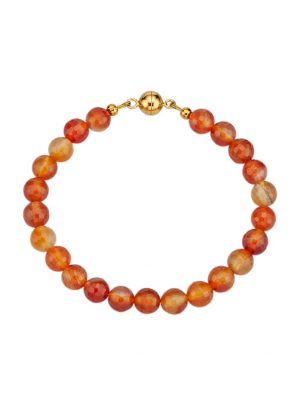 Armband aus orangefarbenen Karneol-Kugeln Orange