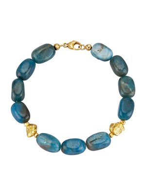 Armband mit Apatit und Pyrit-Nuggets Blau