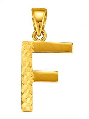 Buchstaben-Anhänger "F" in Gelbgold 585 Diemer Gold Gelbgoldfarben