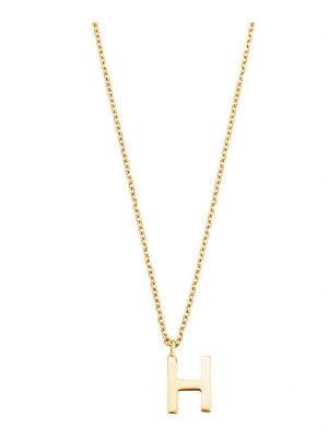 Buchstaben-Collier 'H' HERZ-KARTE Gelbgoldfarben