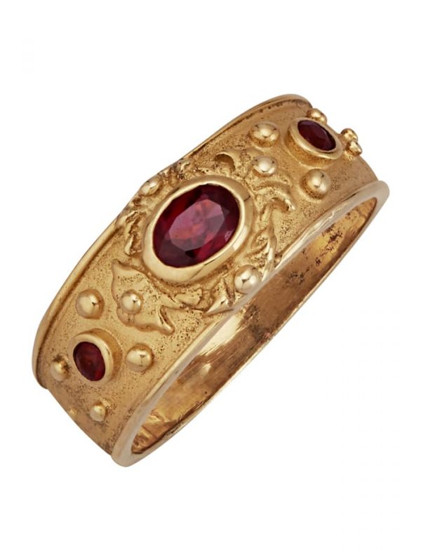 Byzanz-Ring in Silber 925, vergoldet Gelbgoldfarben
