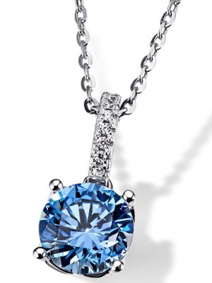 Collier 925/- Silber mit 7 Zirkonia 1 Swarovski Zirkonia Goldmaid Silberfarben