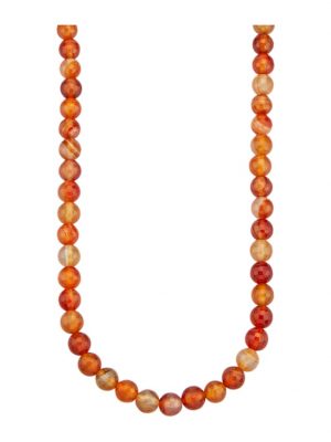 Collier aus orangefarbenen Karneol-Kugeln Orange