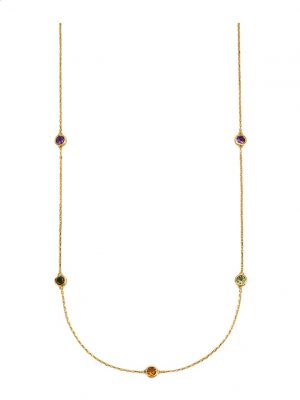 Collier in Gelbgold 585 Diemer Farbstein Multicolor
