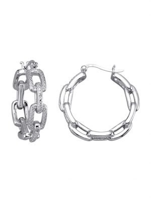 Creolen mit Diamanten AMY VERMONT Silberfarben