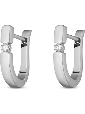 Damen-Creolen 2 Diamant CHRIST C-Collection Weißgold