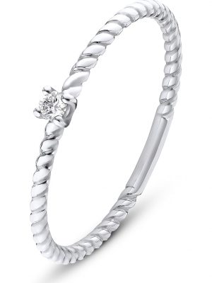Damen-Damenring 1 Diamant CHRIST C-Collection Weißgold