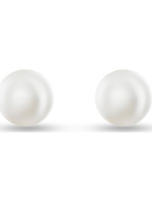 Damen-Ohrstecker Edelstahl Süßwasserperle FAVS. Weiß
