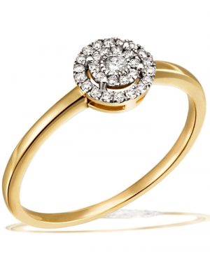 Damenring 585/- Gelbgold 29 Brillanten 0,16 ct. P2/H Goldmaid Goldfarben