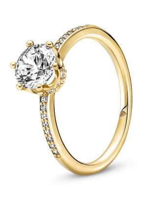 Damenring -Funkelnde Krone- 168289C01 Pandora Gelbgoldfarben