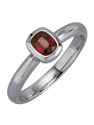 Damenring in Platin 950 Diemer Farbstein Rot