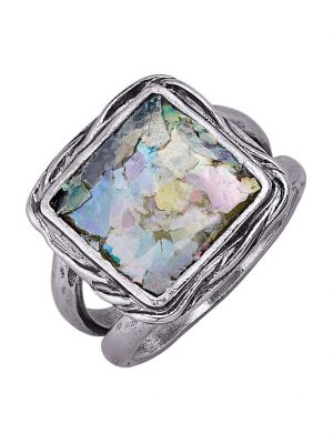 Damenring in Silber 925, oxidiert Roman Glass Silberfarben