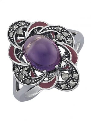 Damenring mit 1 Amethyst-Cabochon Esse Lila