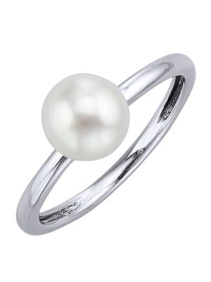 Damenring mit 1 weißen Akoya-Zuchtperle Diemer Perle Weiß
