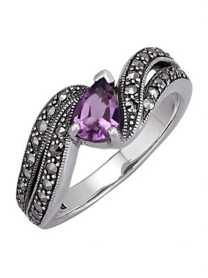 Damenring mit Amethyst und Markasit Esse Lila