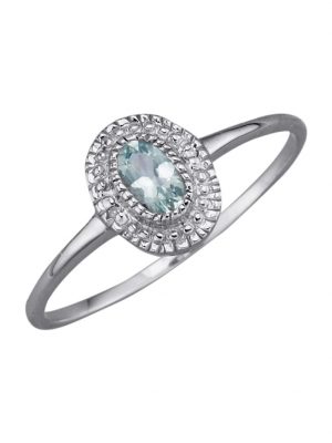 Damenring mit Aquamarin und Diamant Blau