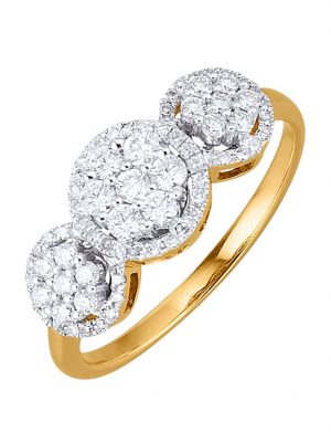 Damenring mit Brillanten und Diamanten Diemer Diamant Weiß