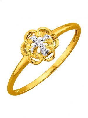 Damenring mit Diamant Gelbgoldfarben