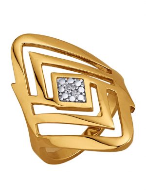 Damenring mit Diamanten AMY VERMONT Gelbgoldfarben
